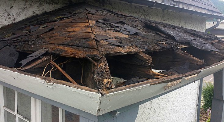 roof leak damage